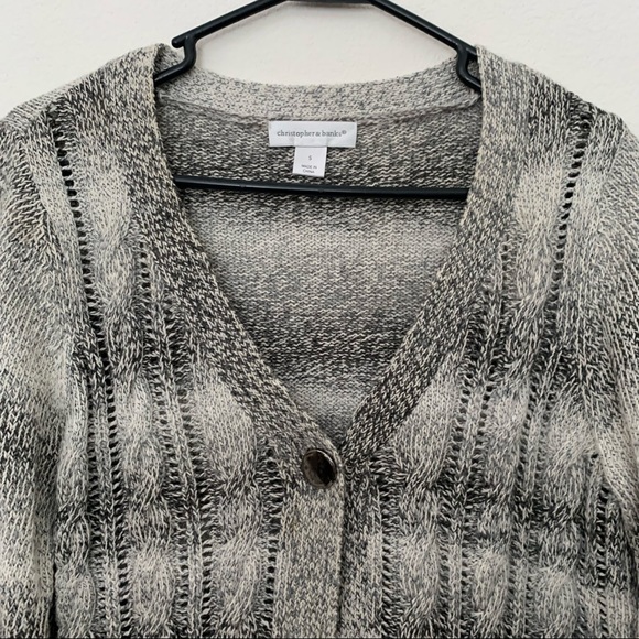 Christopher & Banks Open Front with One Button, Black and White, Size S - Picture 3 of 9